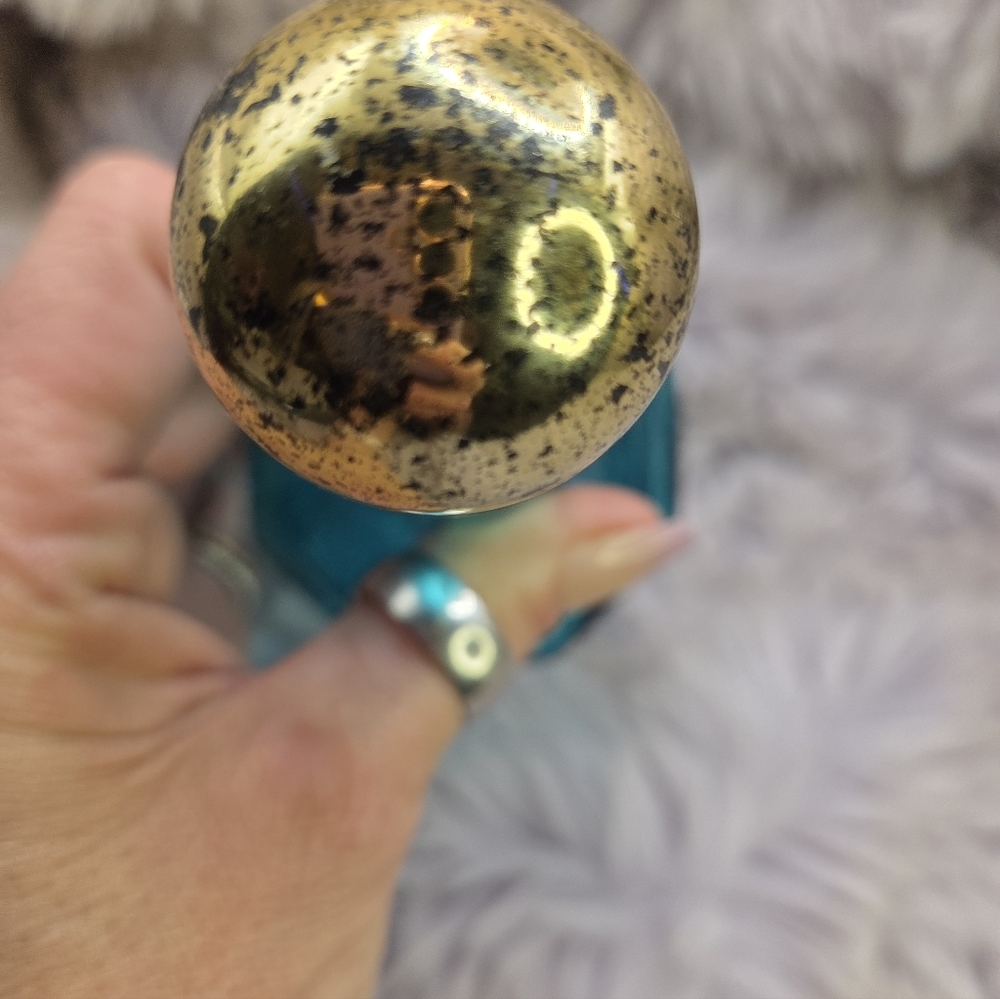 Avon Teal Glass Decanter Moon and Stars Collection - Picture 3 of 6